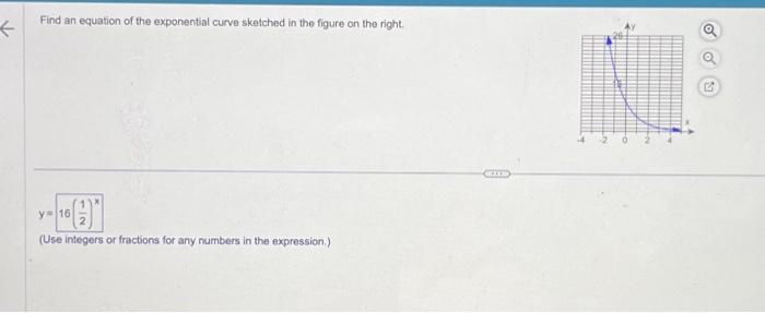 Find an equation of the exponential curve sketched in | Chegg.com