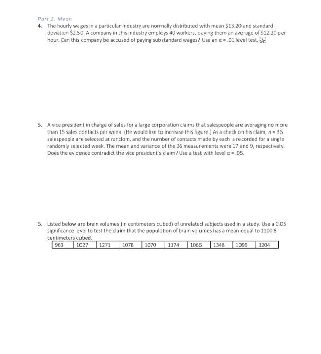 Solved Lab 8 - Hypothesis Testing (One Sample) For Each | Chegg.com