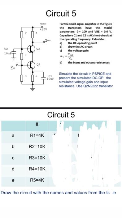 Solved Calculate the DC bias point of the transistor and the | Chegg.com