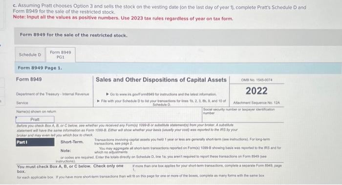 Income Tax Hw. Need to complete Form 8949 and | Chegg.com