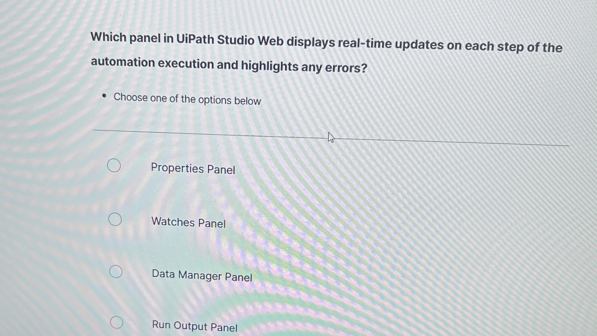 High Quality SOLUTION Which panel in UiPath Studio Web displays real ...