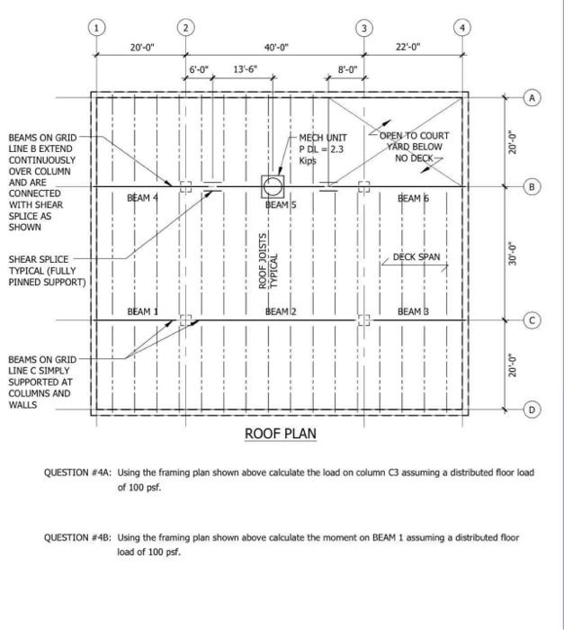 Solved QUESTION #4A: Using the framing plan shown above | Chegg.com