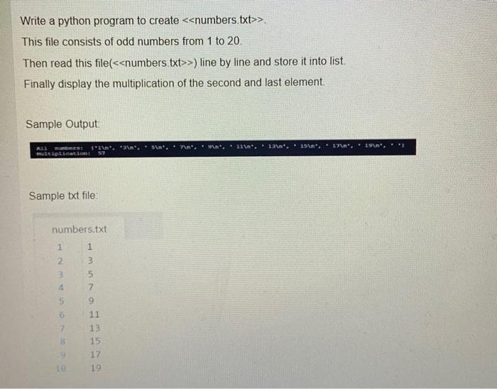 Solved Write a python program to create . This file | Chegg.com