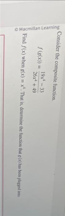 Solved Consider The Composite Function. | Chegg.com