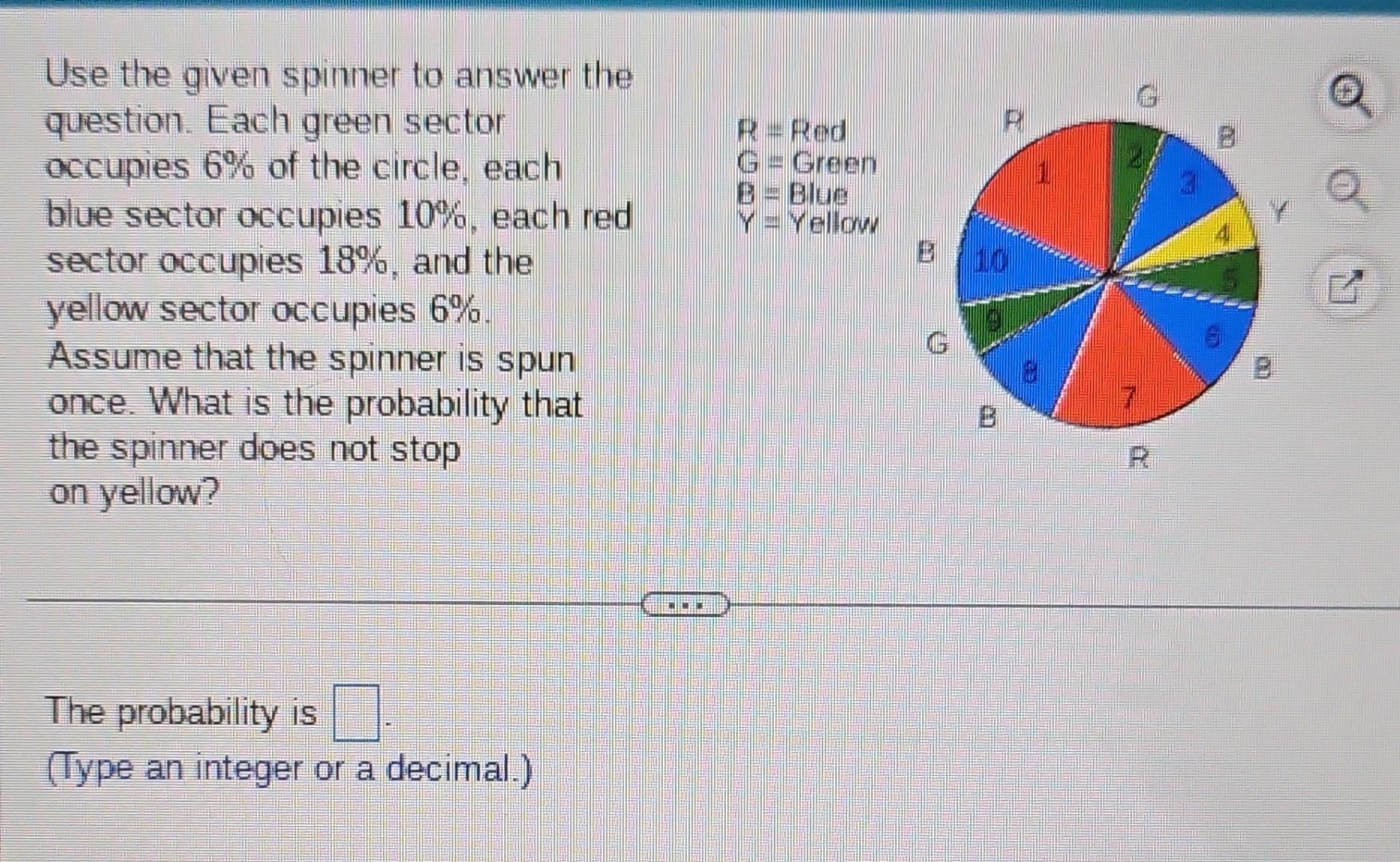 Use the given spinner to answer the question. Each | Chegg.com