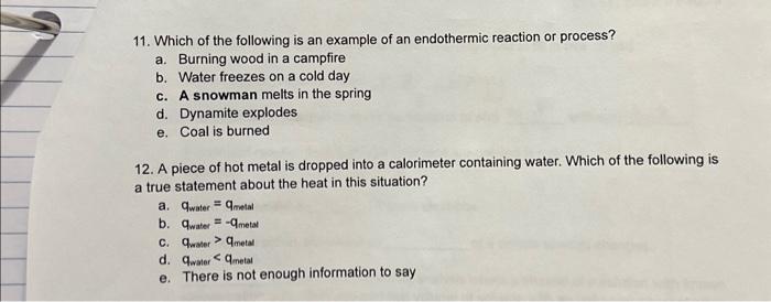 Solved 11. Which of the following is an example of an | Chegg.com