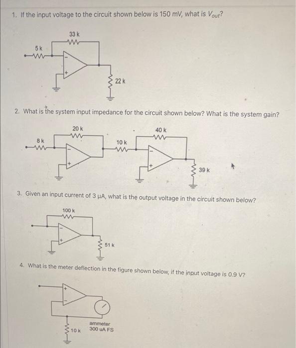 Solved 1. If the input voltage to the circuit shown below is | Chegg.com