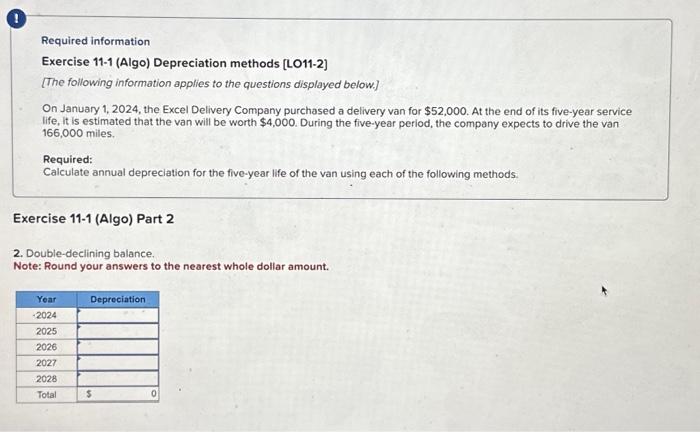 Solved Required Information Exercise 11-1 (Algo) | Chegg.com