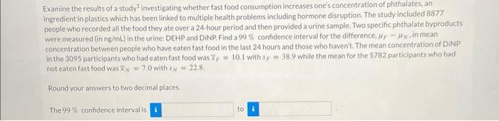 Solved Examine the results of a study y1 investigating | Chegg.com