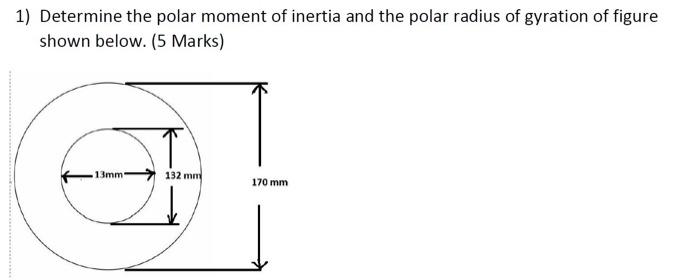 Solved 1) Determine the polar moment of inertia and the | Chegg.com