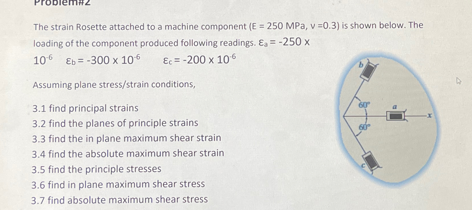 Solved The strain Rosette attached to a machine component | Chegg.com