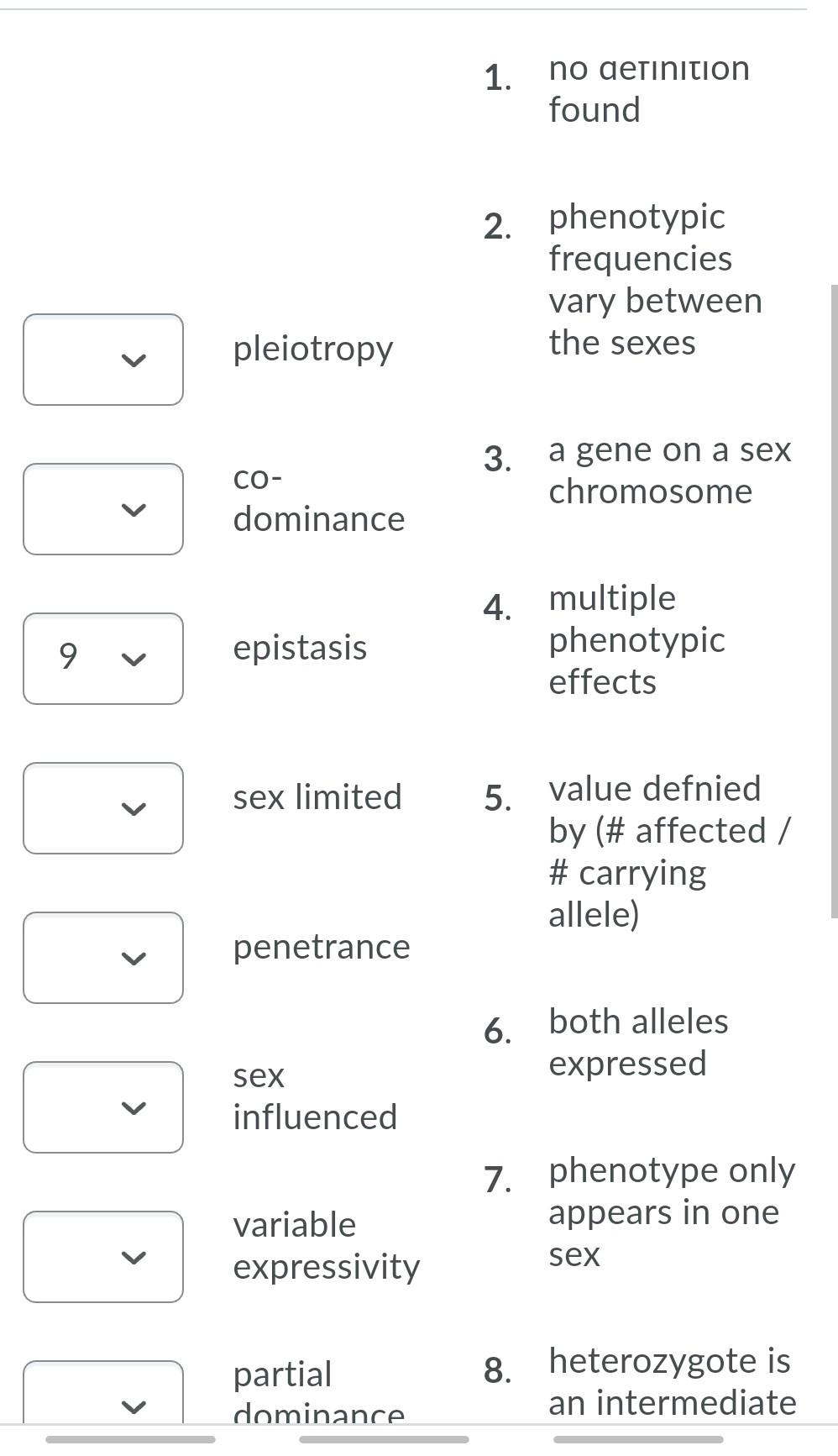 Solved 1. no derinition found 2. phenotypic frequencies vary | Chegg.com