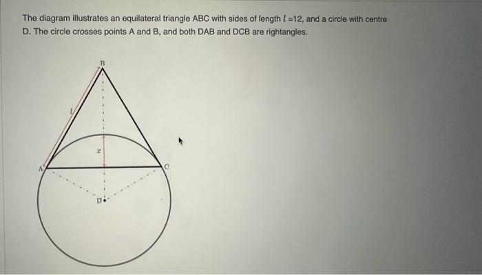 Solved What is the length of segment x of the line BD in the | Chegg.com