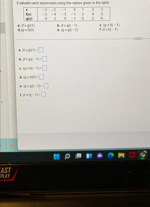 Solved 0 Evaluate each expression using the values given in | Chegg.com