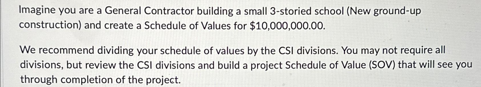 Solved Imagine you are a General Contractor building a small | Chegg.com