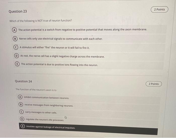 Solved 2 Points Question 23 Which of the following is NOT | Chegg.com