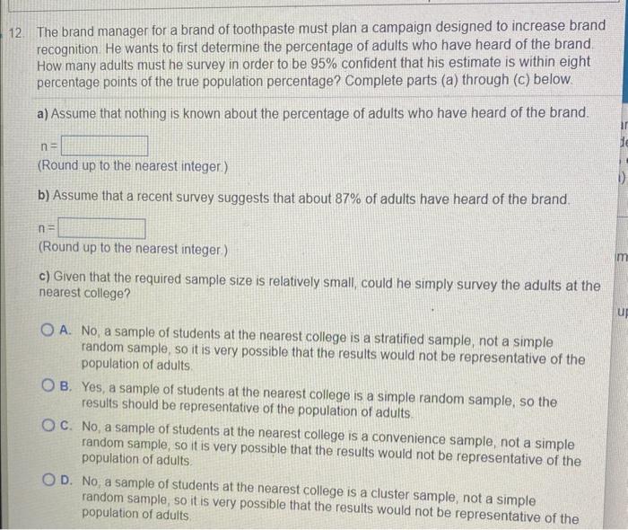 Solved Please answer all parts of the question correctly and | Chegg.com