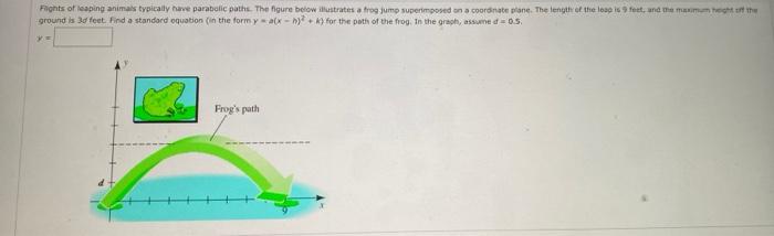 Solved Flights of leaping animals typically have parabolic | Chegg.com