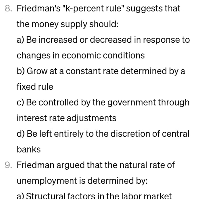 solved-economics-friedman-s-k-percent-rule-suggests-that-chegg