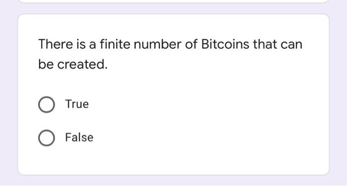 are there a finite number of bitcoins
