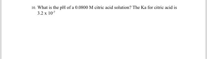 calculate the ph of a 0.150 m citric acid solution