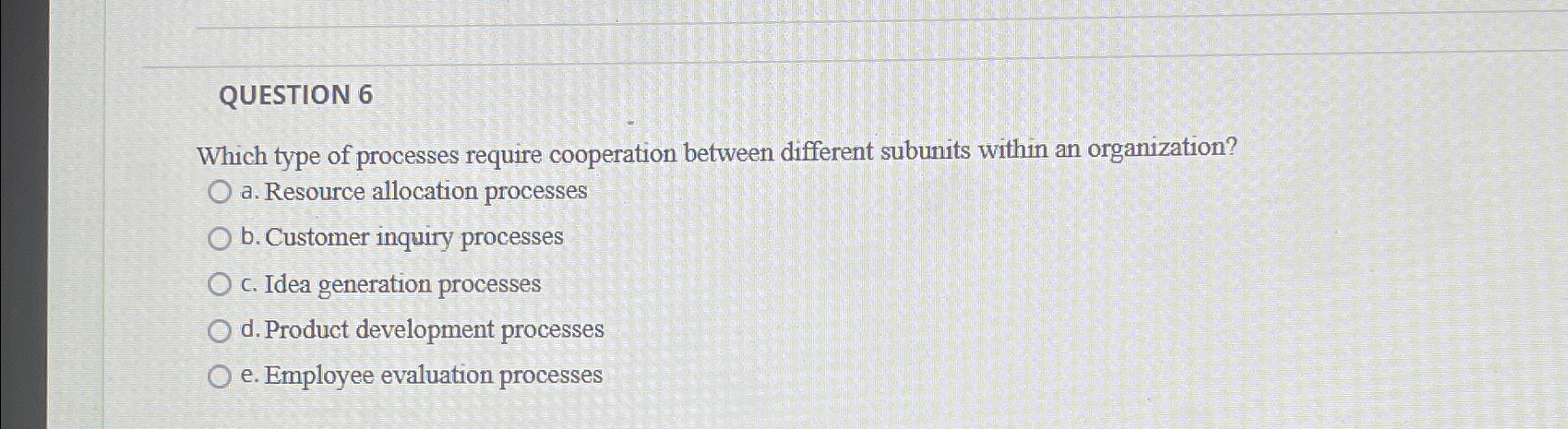 Solved QUESTION 6Which type of processes require cooperation | Chegg.com