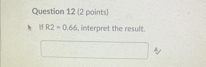 If R2=0.66, interpret the result. | Chegg.com