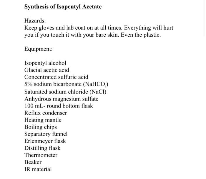 Preparation of isopentyl acetate essay example 07 picture
