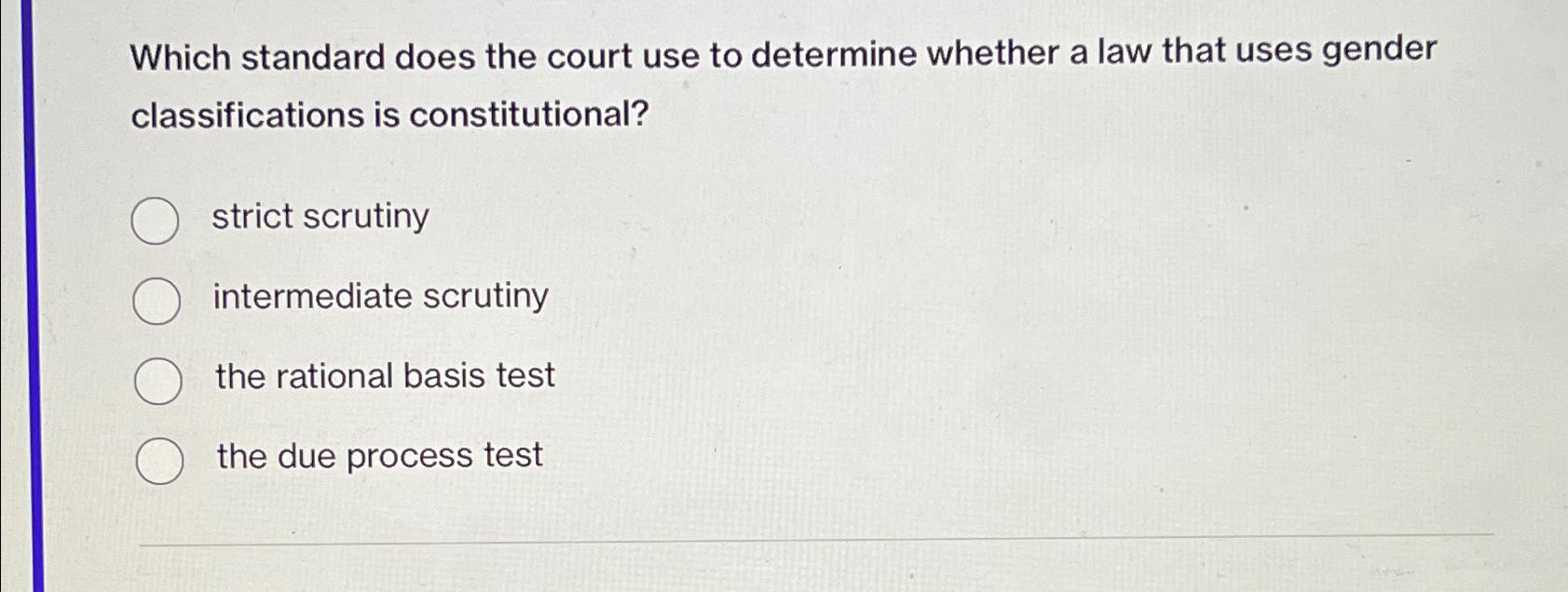 Solved Which standard does the court use to determine | Chegg.com