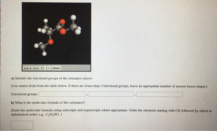 Solved ball & stick labels a) Identify the functional groups | Chegg.com