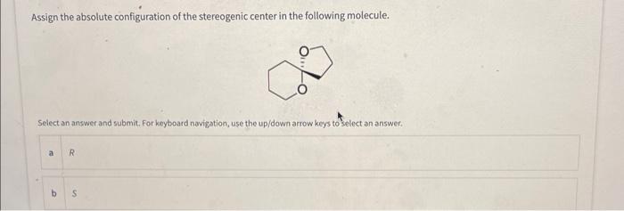Solved Assign the absolute configuration of the stereogenic | Chegg.com