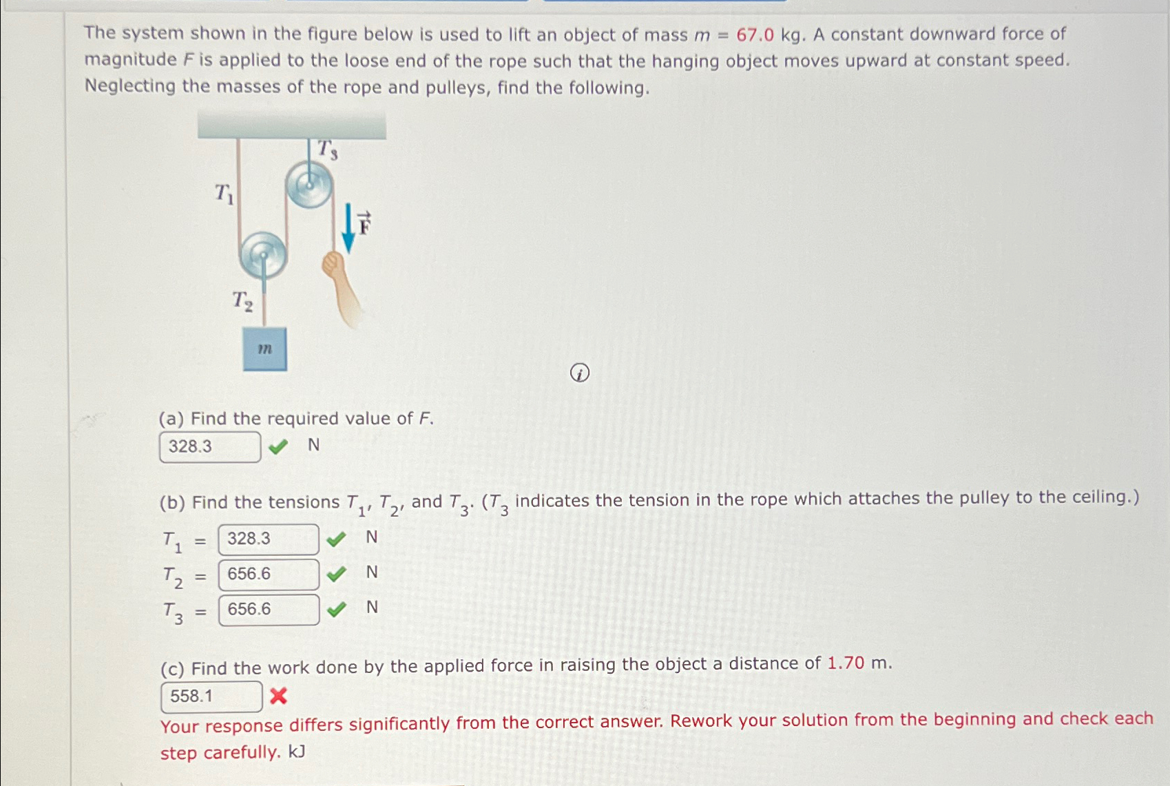 Solved The system shown in the figure below is used to lift | Chegg.com
