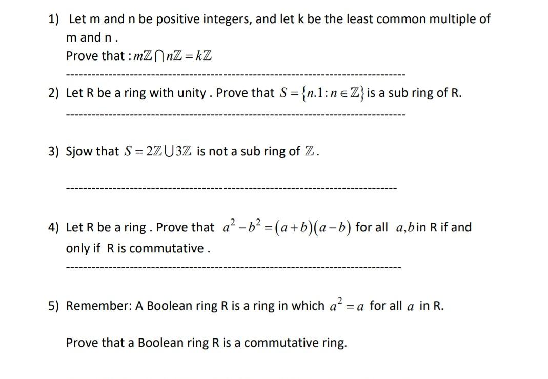 Solved 1) Let m and n be positive integers, and let k be the 