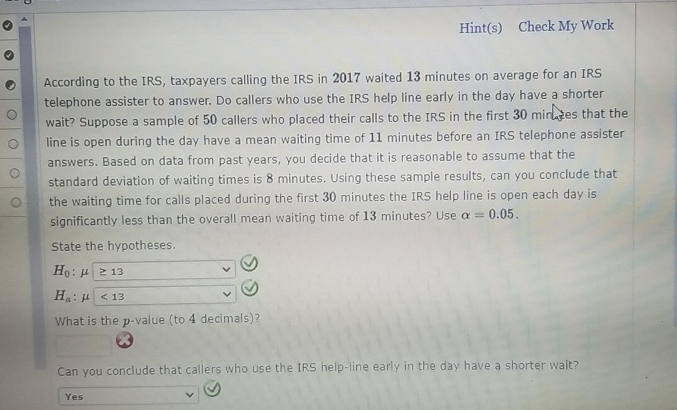 Solved Hint(s) Check My Work According to the IRS, taxpayers | Chegg.com