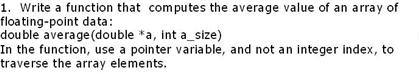 Solved Write a function that computes the average value of | Chegg.com