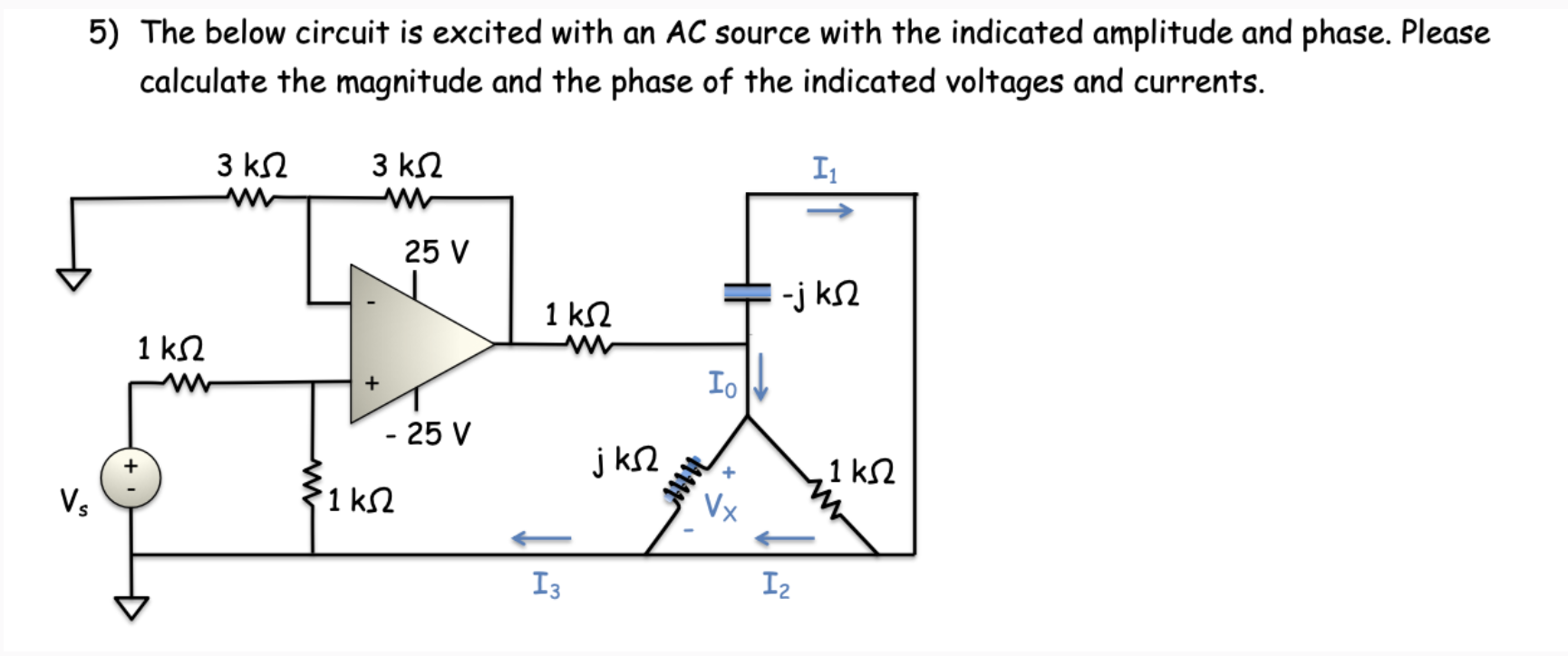 Solved The below circuit is excited with an AC source with | Chegg.com