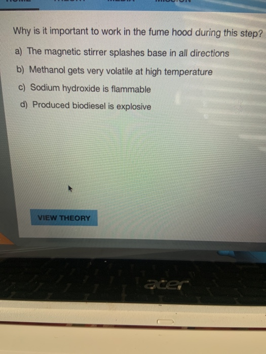 Why is it important to work in the fume hood during