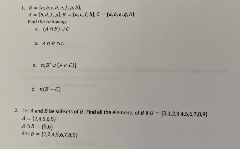 Solved 1 U A B C D E F G H A B D F G B A C Chegg Com