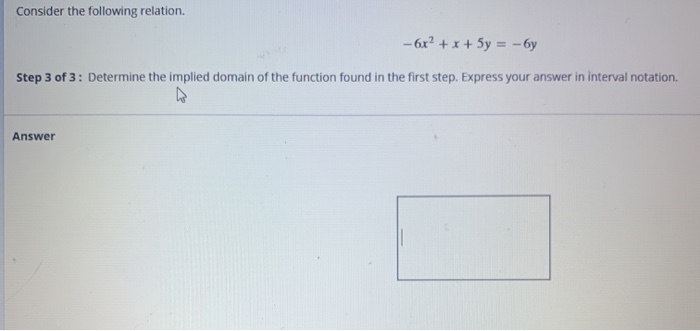 Solved Consider The Following Relation. 6x2 + X + 5y
