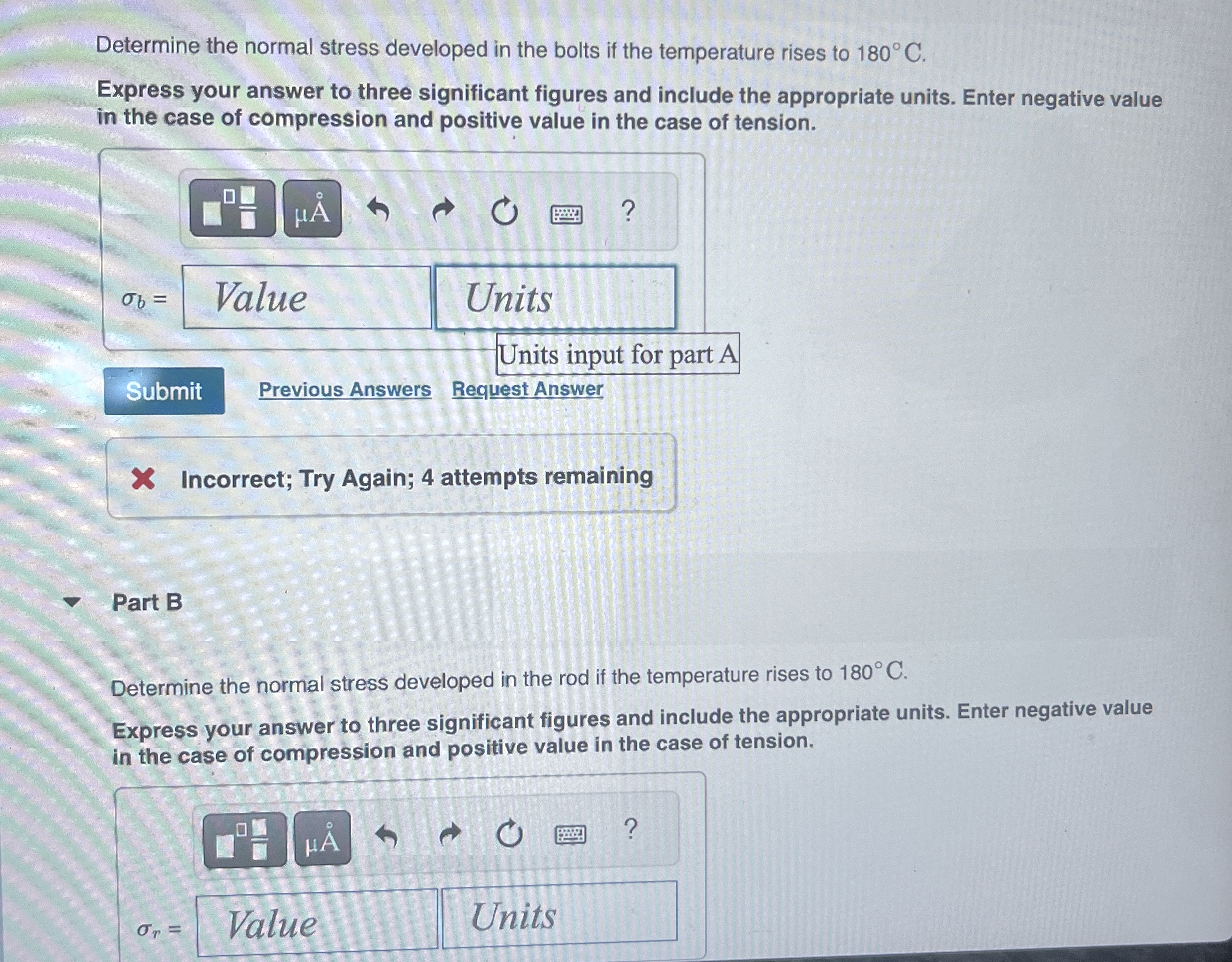 Solved Determine the normal stress developed in the bolts if | Chegg.com