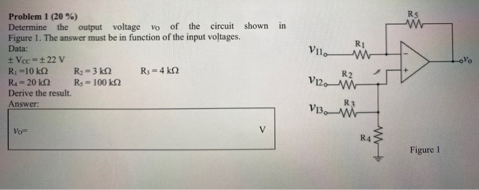 Solved in Problem 1 (20%) Determine the output voltage vo of | Chegg.com