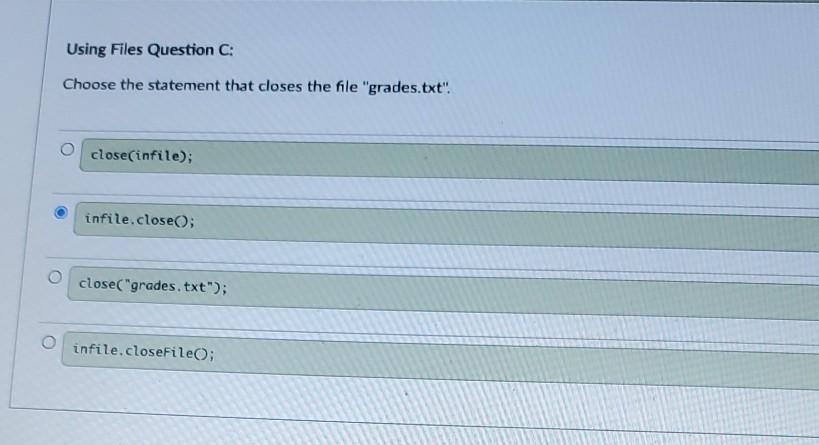 Solved Using Files Note: All of the Using Files Questions | Chegg.com