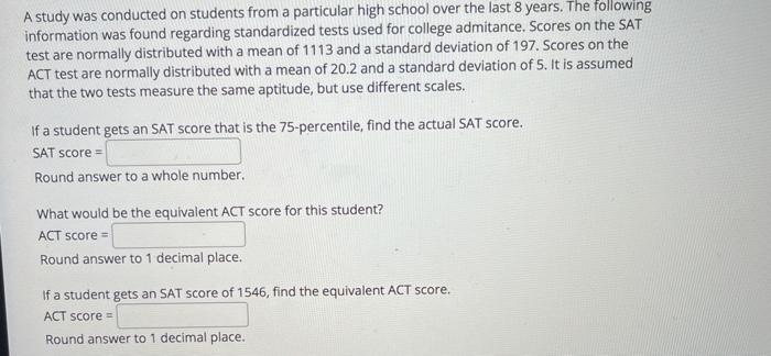 Solved A study was conducted on students from a particular | Chegg.com