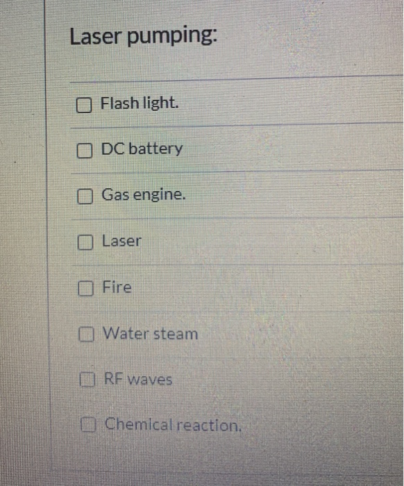 Solved Laser cavity in Q-switching consist of: Pumping | Chegg.com