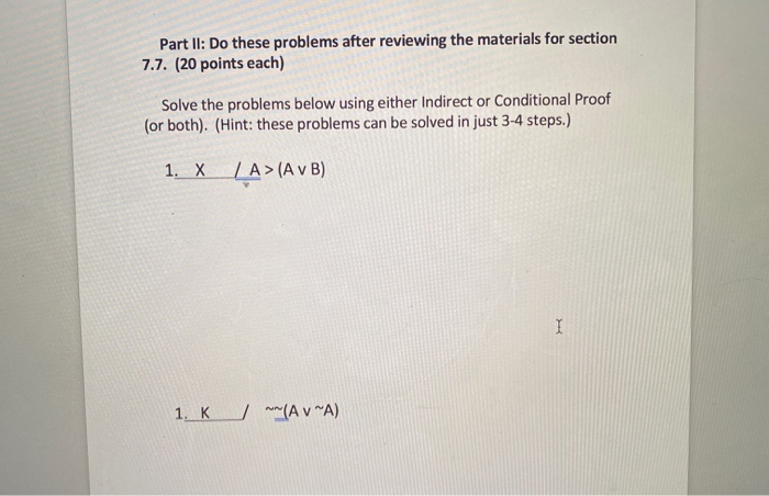 Solved Part II: Do these problems after reviewing the | Chegg.com