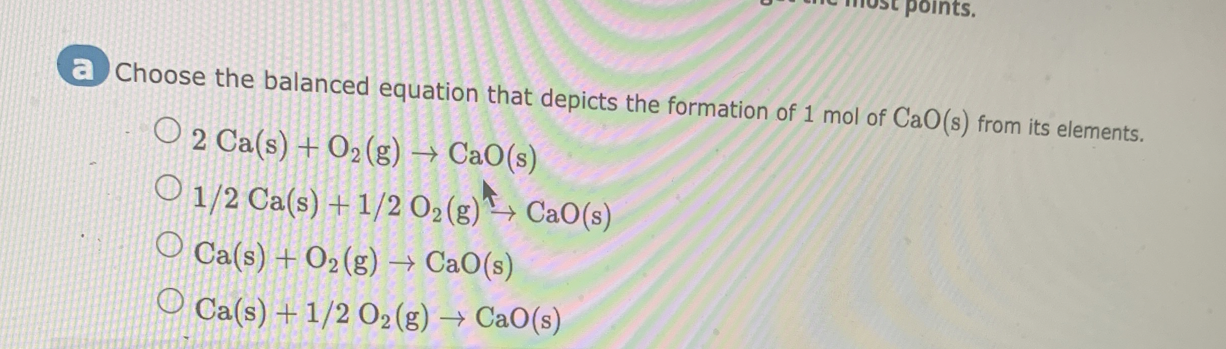 Solved Choose the balanced equation that depicts the | Chegg.com