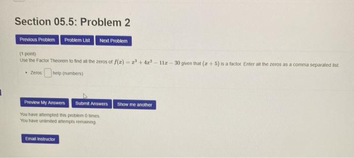 Solved Section 05.5: Problem 2 Previous Problem Problem List | Chegg.com