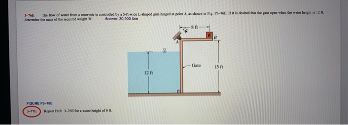 Solved 76 The flow of water from a reservoir is controlled | Chegg.com