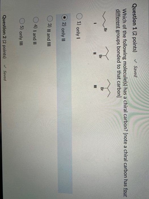 Solved Question 1 (2 points) Saved Which of the following | Chegg.com