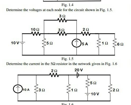 Solved Fig. 1.4 Determine the voltages at each node for the | Chegg.com